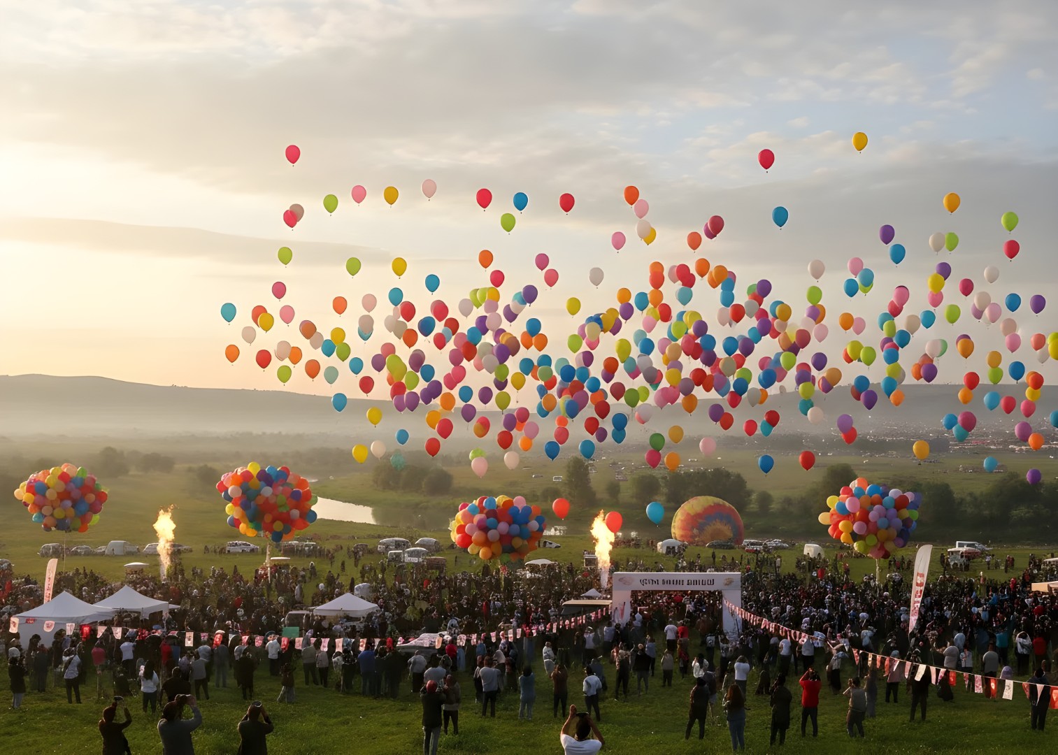 Renkli uçan balonlar
